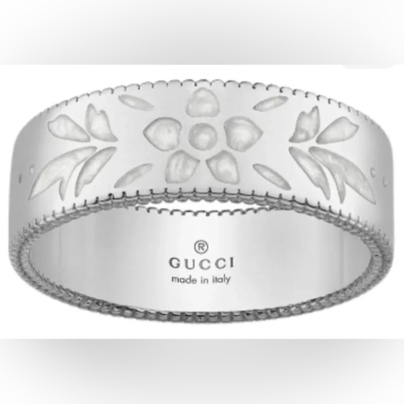 Gucci Icon Blooms Ring 18kt White Gold - Picture 2 of 11